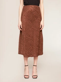 Gonna Midi In Raso Jacquard Fantasia Zebrata