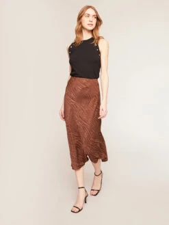 Gonna Midi In Raso Jacquard Fantasia Zebrata -TraumKleid Verkäufe 1036W000404N022 08I high res