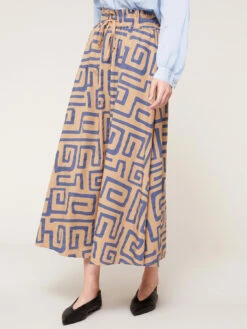 Gonna Midi A Ruota Fantasia Geometrica