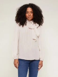 Blusa Maniche Lunghe Con Fiocco