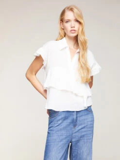 Blusa Con Balze In Voile Di Cotone -TraumKleid Verkäufe 2654W000316N011 06I high res