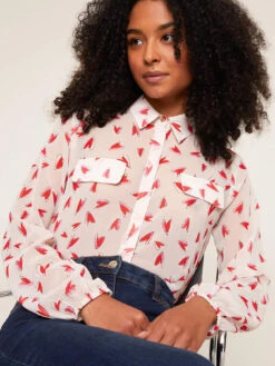 Camicia In Georgette Fantasia Cuori -TraumKleid Verkäufe 5070W000092N0R6 08I high res