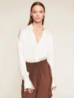 Camicia Over In Raso Di Viscosa