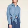 Camicia Over Effetto Denim Con Strass -TraumKleid Verkäufe 5287W000116N034 02I high res