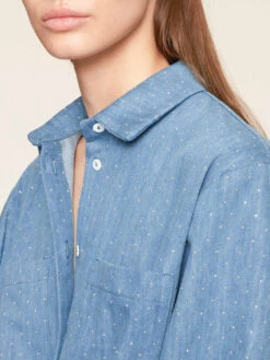 Camicia Over Effetto Denim Con Strass -TraumKleid Verkäufe 5287W000116N034 06I high res