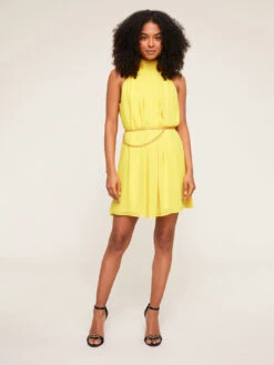 Vestito Corto Halter Con Cintura