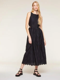 Vestito Lungo In Pizzo Sangallo