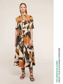 Vestito Chemisier Stampa Etnica