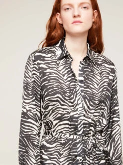 Vestito Chemisier In Raso Fantasia Zebrata -TraumKleid Verkäufe 7564W000699N0S1 08I high res