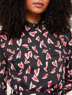 Vestito Midi In Georgette Fantasia Cuori -TraumKleid Verkäufe 7569Q002026N0Z3 08I high res