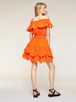 Vestito Corto In Cotone Con Ricami Traforati -TraumKleid Verkäufe 7580W000732N017 05I high res