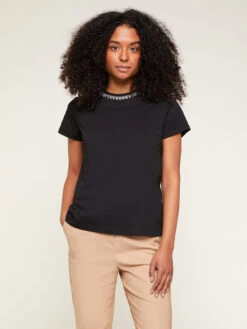 T-shirt Con Ricamo Di Pietre