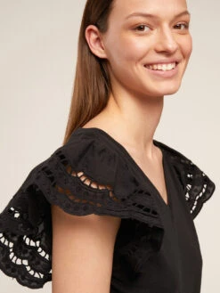 T-shirt In Cotone Con Maniche In Sangallo -TraumKleid Verkäufe G368W002618N033 06I high res