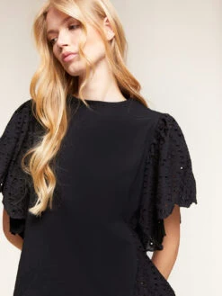 T-shirt Bimaterica Con Inserti In Sangallo -TraumKleid Verkäufe G369W002619N033 08I high res