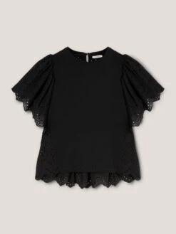 T-shirt Bimaterica Con Inserti In Sangallo -TraumKleid Verkäufe G369W002619N033 09S high res