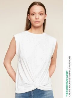 T-shirt Con Torchon E Strass