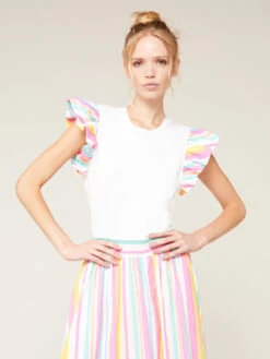 T-shirt Con Maniche A Volant Fantasia A Righe -TraumKleid Verkäufe G385W002637N011 05I high res