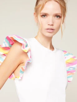 T-shirt Con Maniche A Volant Fantasia A Righe -TraumKleid Verkäufe G385W002637N011 07I high res