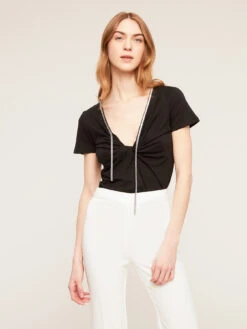 T-shirt Con Torchon E Pietre Crystal