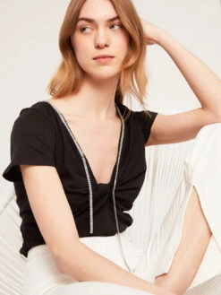 T-shirt Con Torchon E Pietre Crystal -TraumKleid Verkäufe G418W002686N033 08I high res