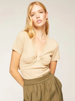 T-shirt Maniche Corte A Coste Lurex