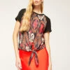 T-shirt Con Nodo Fantasia Etnica -TraumKleid Verkäufe G448W002735N033 02I high res