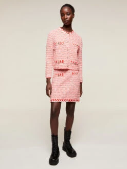 Giacca In Maglia Effetto Tweed