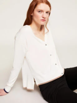 Cardigan Corto Con Spacchi Laterali