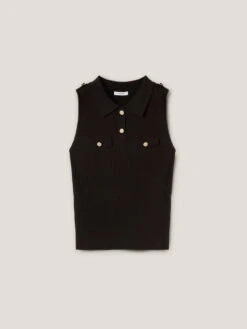 Top A Polo In Maglia A Coste -TraumKleid Verkäufe M9326000231N033 11S high res