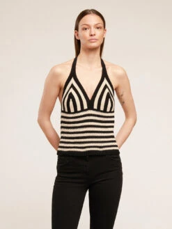 Top In Maglia Effetto Crochet