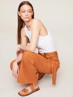 Pantaloni Effetto Pareo In Lino Viscosa -TraumKleid Verkäufe P096Q002676N012 08I high res