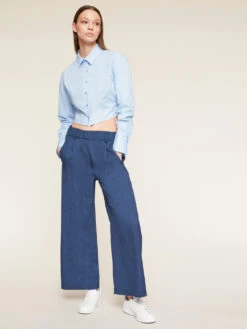 Pantaloni Larghi Con Pieghe In Tela -TraumKleid Verkäufe P145W000503N034 08I high res