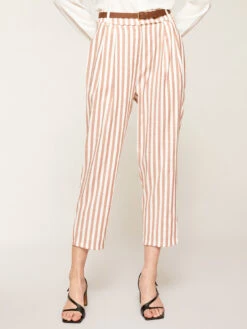 Pantaloni Con Pinces A Righe