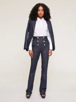 Jeans Flare A Vita Alta Con Motivo Bottoni -TraumKleid Verkäufe P532Q002536N034 11I high res