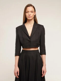 Giacca Spencer In Lino Viscosa -TraumKleid Verkäufe Q516Q100486N033 06I high res