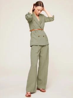 Giacca Doppiopetto Gessata Con Cintura -TraumKleid Verkäufe Q540Q000527N0Z5 08I high res