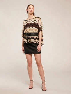Poncho In Maglia Lurex Fantasia Chevron -TraumKleid Verkäufe S907E002718N0V2 08I high res