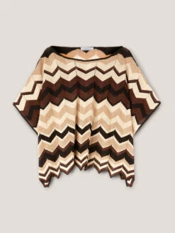 Poncho In Maglia Lurex Fantasia Chevron -TraumKleid Verkäufe S907E002718N0V2 09S high res